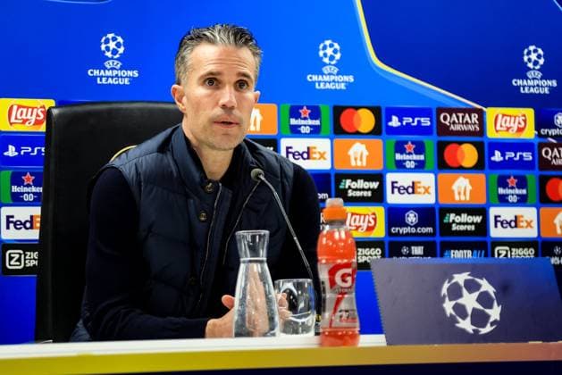 ROTTERDAM, 5-3-25, Stadium de Kuip, Champions League, 2024 2025, Feyenoord - Feyenoord Inter Milan, press conference, PK, Pressekonferenz Feyenoord trainer Robin van Persie Feyenoord Inter Milan  x28180328x Copyright: