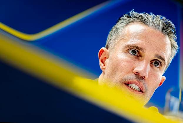 Feyenoord Rotterdam trainer Robin van Persie during te press conference after the match Feyenoord Inter at the Stadium De Kuip for the UEFA Champions League Round of 16 1st leg season 2024 2025 in ROTTERDAM, Netherlands on 5 march 2025, photo by Marcel van Dorst EYE4images DeFodi Images