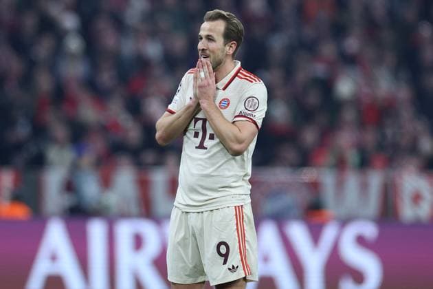 Soccer UEFA Champions League Round of 16 FC Bayern Munich Bayer 04 Leverkusen on 05 03 2025 at the Allianz Arena in Munich Harry Kane Munich xMSx