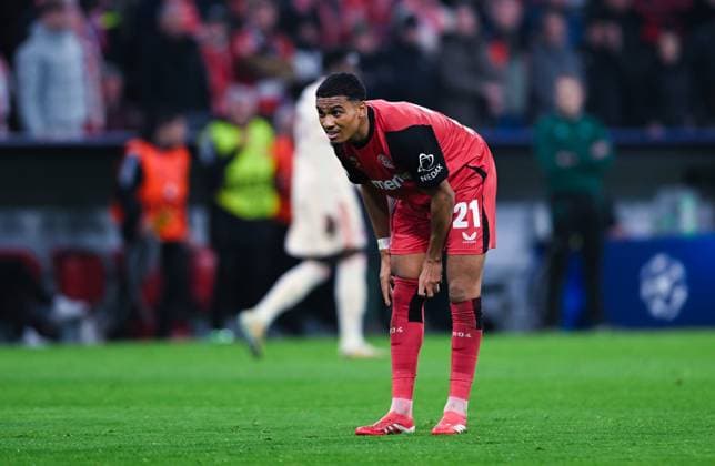 Amine Adli Bayer 04 Leverkusen looks on during the UEFA Champions League 2024 25 Round of 16 First Leg match between FC Bayern München and Bayer 04 Leverkusen at Allianz Arena on March 5, 2025 in Munich, Germany Photo by Silas Schueller DeFodi Images