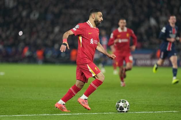 Mohamed Salah of Liverpool Paris Saint-Germain v Liverpool, UEFA Champions League, Round of 16, First Leg, Football, Parc des Princes, Paris, France - 05 Mar 2025 EDITORIAL USE ONLY No use with unauthorised audio, video, data, fixture lists, club league logos or live services. Online in-match use limited to 120 images, no video emulation. No use in betting, games or single club league player publications.  Copyright: xDavexWinter Shutterstockx 15178313bh