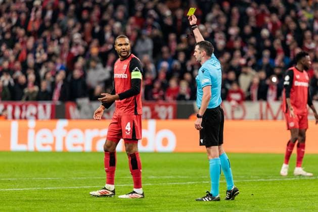 UEFA Champions League, FC Bayern Munich Bayer 04 Leverkusen 05 03 2025 Jonathan Tah Bayer 04 Leverkusen, 4 sees yellow UEFA Champions League round of 16 first leg, FC Bayern Munich Bayer 04 Leverkusen Munich, Allianz Arena on 05 03 2025 Copyright: xBEAUTIFULxSPORTS Wunderlx
