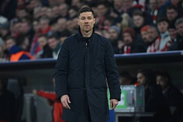 05 03 2025, xjrdrx, Football UEFA Champions League, FC Bayern Muenchen Bayer 04 Leverkusen v l Trainer Xabi Alonso Bayer Leverkusen DFL DFB REGULATIONS PROHIBIT ANY USE OF PHOTOGRAPHS as IMAGE SEQUENCES and or QUASI VIDEO Muenchen