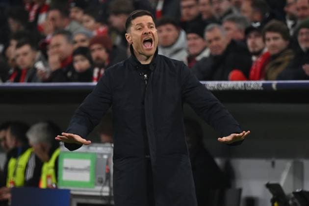 05 03 2025, xjrdrx, Football UEFA Champions League, FC Bayern Muenchen Bayer 04 Leverkusen v l Trainer Xabi Alonso Bayer Leverkusen DFL DFB REGULATIONS PROHIBIT ANY USE OF PHOTOGRAPHS as IMAGE SEQUENCES and or QUASI VIDEO Muenchen