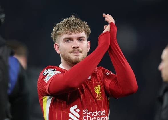 Paris, France, 5th March 2025. Harvey Elliott of Liverpool celebrates after the UEFA Champions League match Paris Saint Germain vs Liverpool at Le Parc des Princes, Paris. Picture credit should read: Paul Terry Sportimage EDITORIAL USE ONLY. No use with unauthorised audio, video, data, fixture lists, club league logos or live services. Online in-match use limited to 120 images, no video emulation. No use in betting, games or single club league player publications. SPI_038_PT_PSG_Liverpool SPI-3726-0038