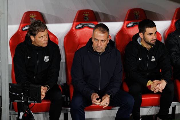 Hansi Dieter Flick seen during UEFA Champions League Round of 16 game between teams of SL Benfica and FC Barcelona, Barca (Maciej Rogowski) Lisboa Estadio Da Luz Portugal Copyright: xMaciejxRogowskix slbfcb2425-10