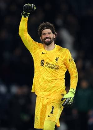 Paris, France, 5th March 2025. Alisson Becker of Liverpool celebrates after the UEFA Champions League match Paris Saint Germain vs Liverpool at Le Parc des Princes, Paris. Picture credit should read: Paul Terry Sportimage EDITORIAL USE ONLY. No use with unauthorised audio, video, data, fixture lists, club league logos or live services. Online in-match use limited to 120 images, no video emulation. No use in betting, games or single club league player publications. SPI_053_PT_PSG_Liverpool SPI-3726-0053