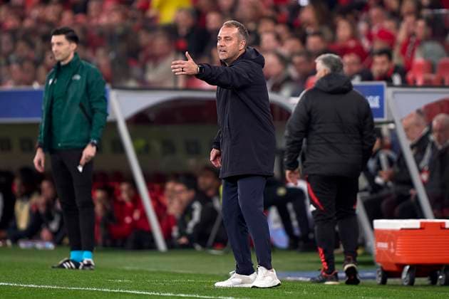 SL Benfica Vs FC Barcelona, Barca - UEFA Champions League 2024 25 Round Of 16 First Leg Hansi Flick, Head Coach of FC Barcelona reacts during the UEFA Champions League 2024 25 UEFA Champions League 2024 25 Round of 16 first leg match between SL Benfica and FC Barcelona at on March 05, 2025 in Lisbon, Portugal. Lisbon, Portugal Lisbon Portugal  Copyright: xJosexManuelxAlvarezxReyx originalFilename:alvarezrey-slbenfic250305_npNSb.jpg