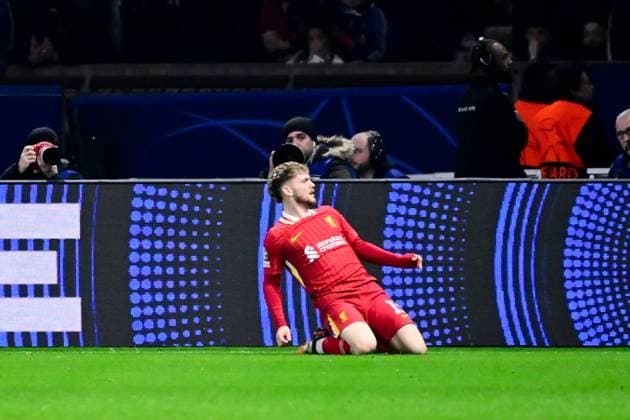 FOOTBALL : PSG vs Liverpool - Ligue des Champions - 05 03 2025 Harvey Elliott ( 19 - Liverpool ) celebrates after scoring during the UEFA Champions League match between Paris Saint Germain and Liverpool FC at Parc Des Princes on March 05 , 2025 in Paris, France. ( Photo by Dante Badano PsnewZ ) - ParisFrance  Copyright: xDantexBadanox