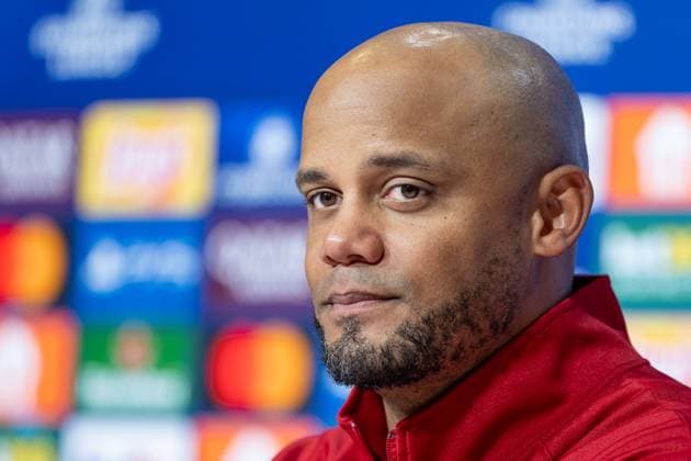 Vincent Kompany Head Coach, FC Bayern Muenchen at the post-match press conference Portrait Portraet GER, FC Bayern Muenchen vs Bayer 04 Leverkusen, Football, Champions League, Round of 16, First leg, Season 2024 2025, 05 03 DFL DFB REGULATIONS PROHIBIT ANY USE OF PHOTOGRAPHS as IMAGE SEQUENCES and or QUASI VIDEO GER, FC Bayern Muenchen vs Bayer 04 Leverkusen, Football, Champions League, Round of 16, First leg, Season 2024 2025, 05 03 Muenchen Copyright: xEibner-Pressefoto HeikexFeinerx EP_HFR