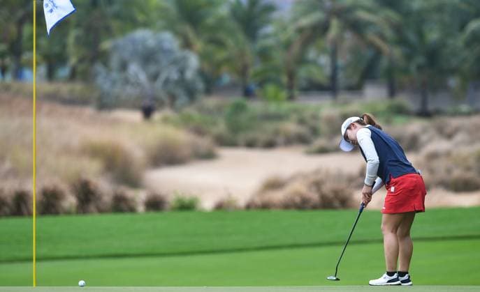 (250306) -- LINGSHUI, March 6, 2025 -- Furue Ayaka of Japan plays a shot during the first round of the Blue Bay LPGA, Golf Damen golf tournament in Lingshui, south China s Hainan Province, March 6, 2025. ) (SP)CHINA-HAINAN-LINGSHUI-GOLF-BLUE BAY LPGA (CN) YangxGuanyu 