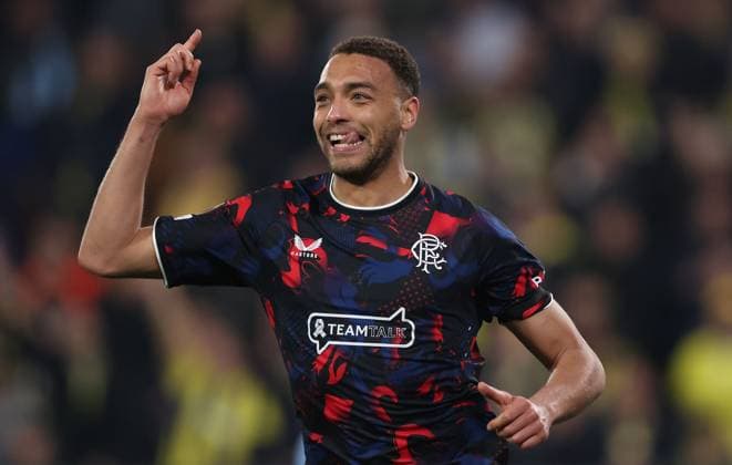 Cyriel Dessers of Rangers celebrates scoring a goal before it is disallowed for offside Fenerbahce v Rangers, UEFA Europa League, Round of 16, First Leg, Football, Sukru Saracoglu Stadium, Istanbul, Turkiye - 06 Mar 2025 EDITORIAL USE ONLY No use with unauthorised audio, video, data, fixture lists, club league logos or live services. Online in-match use limited to 120 images, no video emulation. No use in betting, games or single club league player publications. Copyright: xRaddadxJebarah Shutterstockx 15180156w