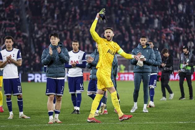 ALKMAAR, 06-03-2025, AFAS Stadium, UEFA Europa League, season 2024 2025. Match between AZ - Tottenham Hotspur. Tottenham Hotspur goalkeeper Guglielmo Vicario AZ - Tottenham Hotspur  x28189791x Copyright:
