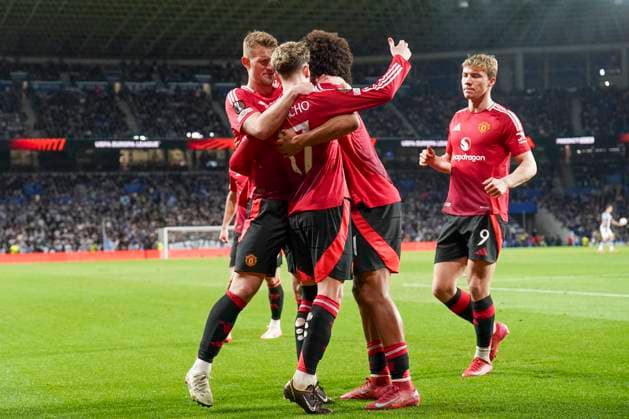 Real Sociedad v Manchester United, ManU FC Manchester United forward Joshua Zirkzee (11) scores a GOAL 0-1 and celebrates during the Real Sociedad v Manchester United FC UEFA Europa League Round of 16 1st leg match at the Reale Arena, Donostia-San Sebastian, Spain on 6 March 2025 Credit: Eleanor Hoad Every Second Media Editorial use only. All images are copyright Every Second Media Limited. No images may be reproduced without prior permission. Copyright: xIMAGO EveryxSecondxMediax ESM-1355-0059 EleanorxHoadx xEveryxSecondxMediax