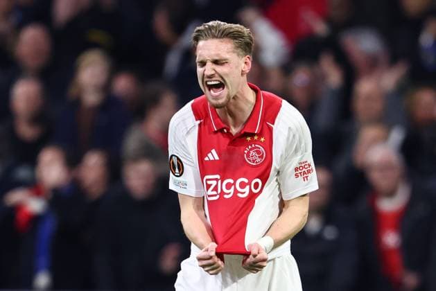 AMSTERDAM, 06-03-2025 , JohanCruyff Arena , UEFA Europa League Football season 2024 2025 , match between Ajax and Eintracht Frankfurt. Ajax player Kenneth Taylor celebrating 1-0 Ajax - Eintracht Frankfurt  x28190321x Copyright: