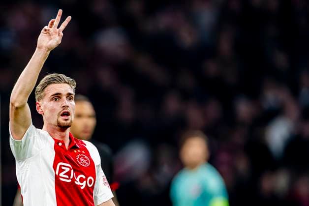 AFC Ajax Amsterdam midfielder Kenneth Taylor during the match Ajax Eintracht at the Johan Cruijff ArenA for the UEFA Europa League Round of 16 1st leg season 2024 2025 in AMSTERDAM, Netherlands on 6 march 2025, photo by Marcel van Dorst EYE4images DeFodi Images