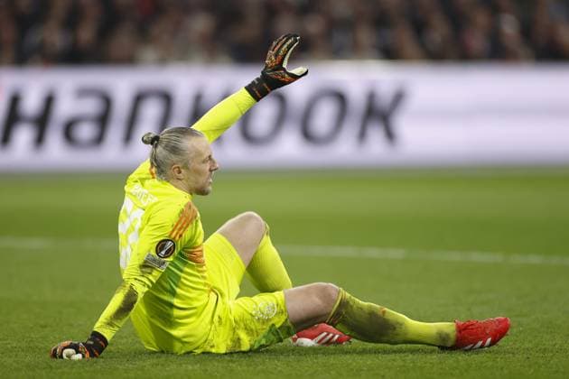 AMSTERDAM, 06-03-2025 , JohanCruyff Arena , UEFA Europa League Football season 2024 2025 , match between Ajax and Eintracht Frankfurt. Ajax goalkeeper Remko Pasveer injured Ajax - Eintracht Frankfurt  x28190486x Copyright: