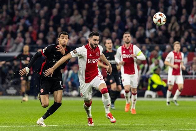 UEFA Europa League Ajax Amsterdam Eintracht Frankfurt 06 03 2025 Hugo Ekitike Eintracht Frankfurt, 11 , Josip Sutalo Ajax Amsterdam, 37 UEFA Europa League Ajax Amsterdam Eintracht Frankfurt Johan Cruijff Arena, Amsterdam 06 03 2025 Copyright: xBEAUTIFULxSPORTS Buriakovx