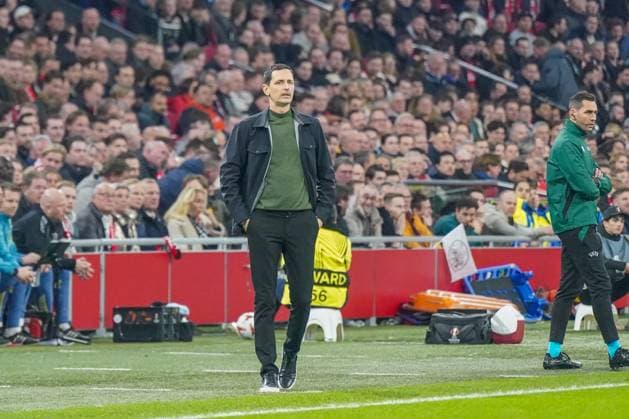 Football UEFA Europa League 2024 2025, Round of 16 Ajax Amsterdam vs Eintracht Frankfurt Johan Cruijff ArenA Amsterdam, Netherlands Dino Toppmöller Dino Toppmoeller Coach, Eintracht Frankfurt Copyright: xJOERANxSTEINSIEKx