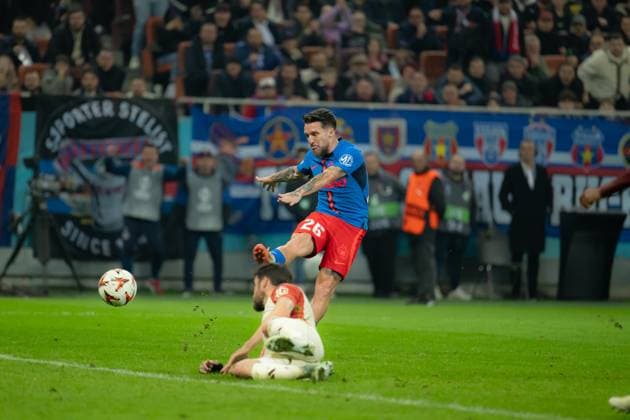Europa League: FCSB-Olympique Lyon, Bucharest, 06.03.2025 Europa League: FCSB-Olympique Lyon, Bucharest, 06.03.2025, Alexandru Baluta during the match. Copyright: xVLADxBEREHOLSCHIx