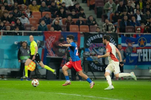 Europa League: FCSB-Olympique Lyon, Bucharest, 06.03.2025 Europa League: FCSB-Olympique Lyon, Bucharest, 06.03.2025, Alexandru Baluta during the match. Copyright: xVLADxBEREHOLSCHIx