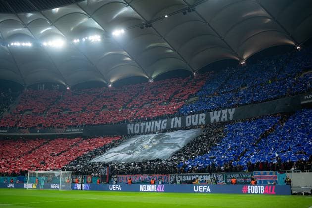 Europa League: FCSB-Olympique Lyon, Bucharest, 06.03.2025 Europa League: FCSB-Olympique Lyon, Bucharest, 06.03.2025, Fans of FCSB during the match. Copyright: xVLADxBEREHOLSCHIx