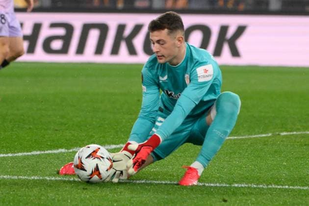 CALCIO - UEFA Europa League - AS Roma vs Athletic Bilbao Athletic Bilbao s goalkeeper Julen Agirrezabala during the UEFA Europa League 2024-2025 football match between AS Roma vs Athletic Bilbao at the Olympic Stadium in Rome on March 06, 2025. Rome Italy  Copyright: xIPAxSport ABACAx