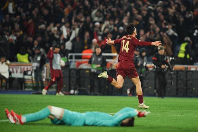 Foto IPP Cavaliere Emiliano. Roma 06 03 2025. Calcio Europa League 2024 2025. AS Roma - Athletic Club Bilbao. Nella foto: esulta per il gol vittoria Eldor Shomurodov. Italy Photo Press - World Copyright italy ITALY  Copyright: xR4924_italyphotopressx