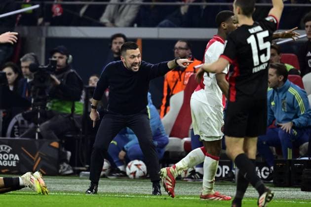 AMSTERDAM - Ajax coach Francesco Farioli during the UEFA Europa League match between AFC Ajax and Eintracht Frankfurt at the Johan Cruijff ArenA on March 6, 2025 in Amsterdam, Netherlands. ANP OLAF CRACK UEFA Europa League 2024 25 Round of 16 First Leg 2024 25 xVIxANPxSportx xxANPxIVx 521729508 originalFilename: 521729508.jpg