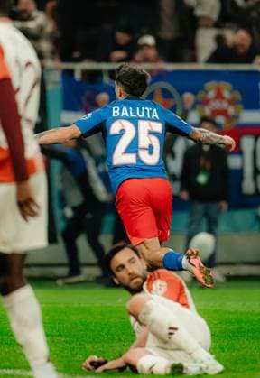 Europa League: FCSB-Olympique Lyon, Bucharest, 06.03.2025 Europa League: FCSB-Olympique Lyon, Bucharest, 06.03.2025, Alexandru Baluta celebrating the 1-1 goal. Copyright: xVLADxBEREHOLSCHIx