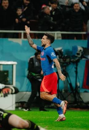 Europa League: FCSB-Olympique Lyon, Bucharest, 06.03.2025 Europa League: FCSB-Olympique Lyon, Bucharest, 06.03.2025, Alexandru Baluta celebrating the 1-1 goal. Copyright: xVLADxBEREHOLSCHIx