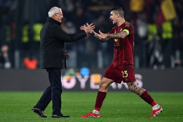 Dc Roma 06 03 2025 - Europa League Roma-Atletico Bilbao foto Domenico Cippitelli Image nella foto: Claudio Ranieri-Gianluca Mancini 