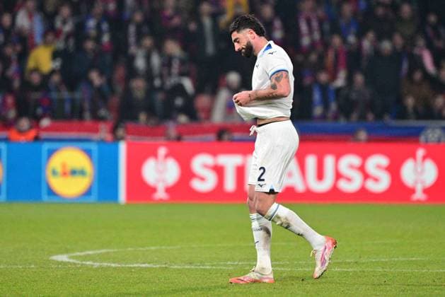 Samuel Gigot (Lazio) is seen after received red card during the UEFA Europa League, semi-finals opening match: FC Viktoria Plzen vs Lazio, in Pilsen, Czech Republic, on March 6, 2025. (CTKxPhoto MichalxKamaryt) CTKPhotoP2025030610576  CTKPhotoP2025030610576