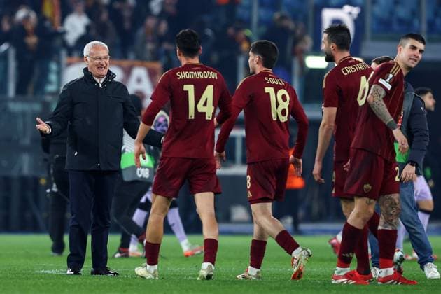 Fp Roma 06 03 2025 - Europa League Roma-Atletico Bilbao foto Federico Proietti Image nella foto: Eldor Shomurodov-Claudio Ranieri 