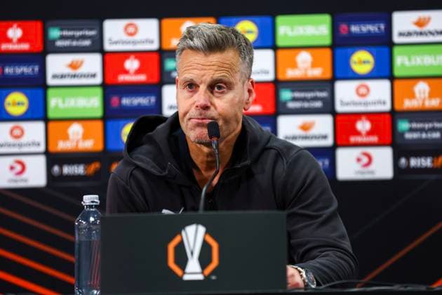 UEFA Europa leauge 2024 2025 Bodo Glimt Olympiakos Bodo 20250306 Bodo Glimts coach Kjetil Knutsen after the UEFA Europa leauge match between Bodo Glimt and Olympiakos at Aspmyra Stadium Photo Mats Torbergsen NTB Bodo Norge EDITORIAL USE ONLY RESTRICTED USE FOR BETTING COMPANIES  Copyright: xMatsxTorbergsenx xNTBx