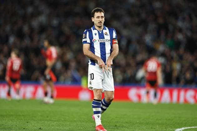 Mikel Oyarzabal (Sociedad), MARCH 6, 2025 - Football Soccer : Oyarzabal celebrate after his goal during UEFA Europa League Round of 16 1st leg match between Real Sociedad 1-1 Manchester United, ManU FC at the Reale Arena in San Sebastian, Spain. Noxthirdxpartyxsales  (283957793)