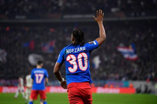 Europa League: FCSB and Olympique Lyonnais Siyabonga Ngezana celebrates during the Round of 16 1st leg Europa League of the game between FCSB and Olympique Lyonnais, Arena Nationala, Bucharest, Thursday 06 March 2025. Alex Nicodim Imago Images Copyright: xAlexxNicodimx