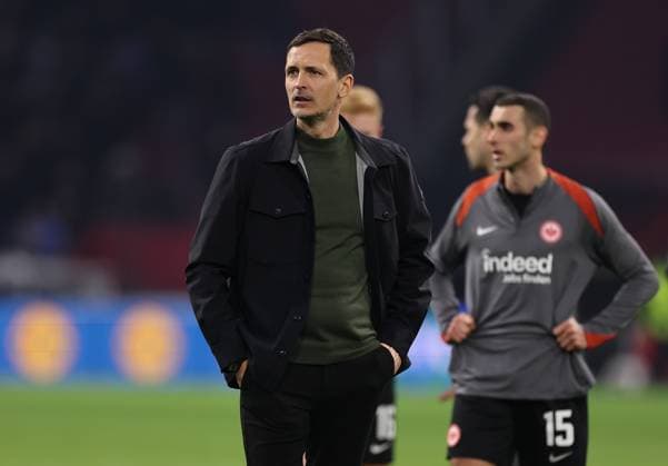 06 03 2025, Football UEFA Europa League, AFC Ajax Amsterdam Eintracht Frankfurt, emonline, emspor, v l , Coach Dino Toppmöller Eintracht Frankfurt DFL DFB REGULATIONS PROHIBIT ANY USE OF PHOTOGRAPHS AS IMAGE SEQUENCES AND OR QUASI VIDEO xdcx Copyright: HMBxMedia Claus