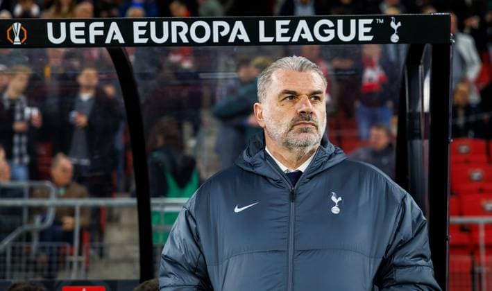 Tottenham Hotspur head coach Ange Postecoglou during the match AZ Tottenham at the AFAS stadium for the UEFA Europa League Round of 16 1st leg season 2024 2025 in ALKMAAR, Netherlands on 6 march 2025, photo by Jules van Iperen EYE4images DeFodi Images