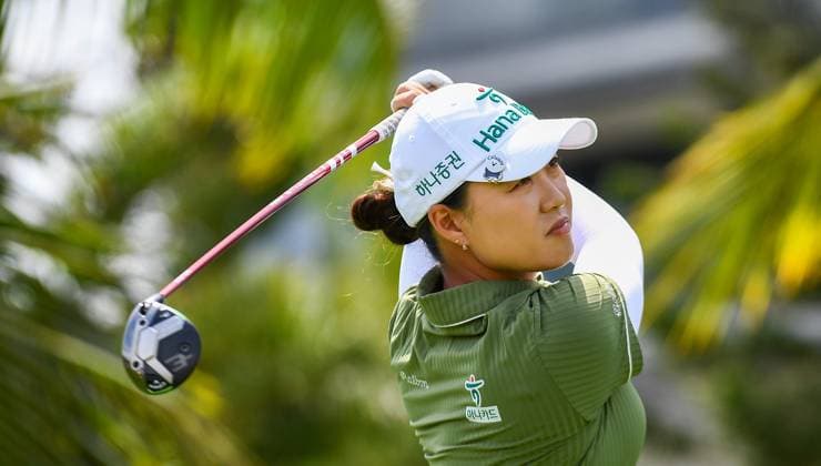 (250307) -- LINGSHUI, March 7, 2025 -- Lee Minjee of Australia plays a shot during the second round of the Blue Bay LPGA, Golf Damen golf tournament in Lingshui, south China s Hainan Province, March 7, 2025. ) (SP)CHINA-LINGSHUI-GOLF-BLUE BAY LPGA (CN) YangxGuanyu 