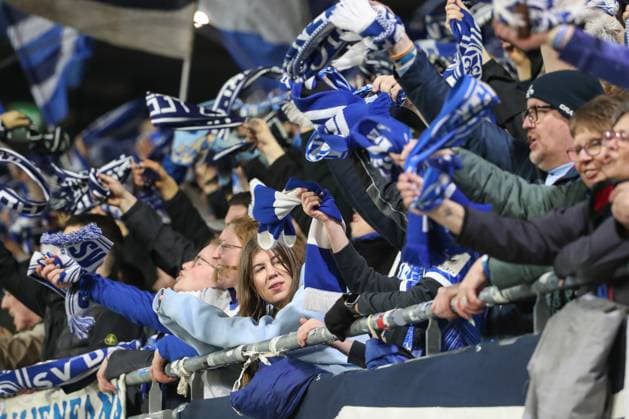 Darmstadt, Germany 07 March 2025 2 Liga 2024 2025 SV Darmstadt 98 vs Karlsruher SC In the picture the fans of Darmstadt waving fan flags and fan scarves in the fan curve DFL regulations prohibit any use of photographs as image sequences and or quasi video Merck Stadion am Böllenfalltor Hessen Copyright: xFotostandx xUlrichxScherbaumx