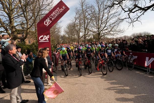 Start race during the 11th edition of the Strade Bianche Women Elite (White Roads) a 136 km one day race from Siena to Siena, Tuscany (Italy) - Saturday March 8, 2025.  Copyright: xMassimoxPaolone xLaPressex
