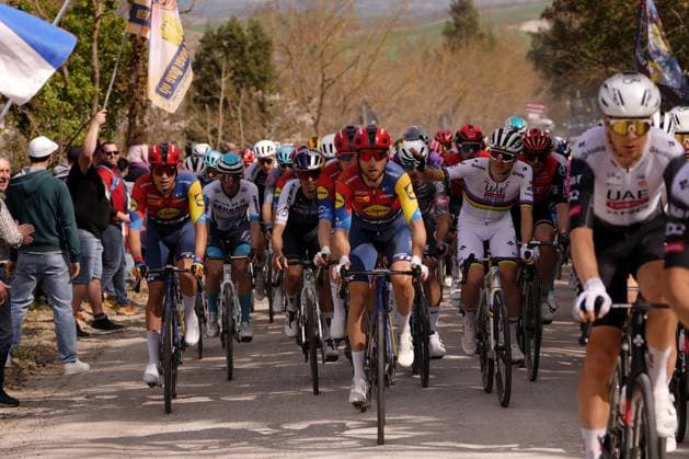 POGACAR Tadej during the 19th edition of the Strade Bianche (White Roads) a 213 km one day race from Siena to Siena, Tuscany (Italy) - Saturday March 8, 2025.  Copyright: xFabioxFerrari LaPressex