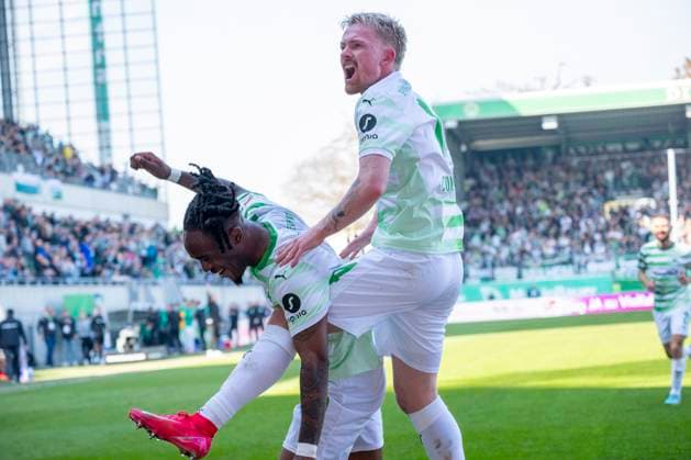 08 03 2025 Soccer Season 2024 2025 2 Soccer Bundesliga 25 Matchday SpVgg Greuther Fürth Kleeblatt 1 FC Magdeburg FCM Sportfoto Zink xwoxzix DFL regulations prohibit any use of photographs as image sequences and or quasi video only for editorial use Torjubel Jubel Freude nach Treffer Tor Torschuß zum 1 0 durch Noel Futkeu 9, SpVgg Greuther Fürth Noel Futkeu 9, SpVgg Greuther Fürth Jomaine Consbruch 14, SpVgg Greuther Fürth