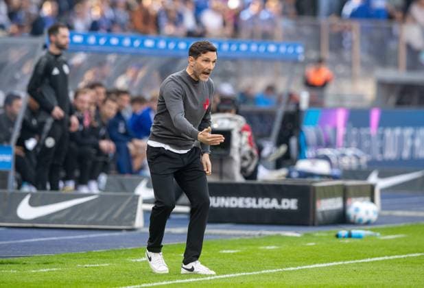 Soccer, Men, Season 2024 2025, 2 Bundesliga 25 Matchday , Hertha BSC FC Schalke 04, Coach Stefan Leitl Hertha BSC , 08 03 2025, Copyright: xSebastianxRäppold MatthiasxKochx