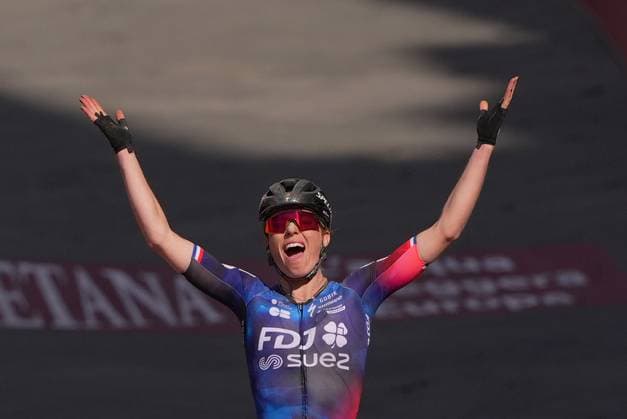 VOLLERING Demi wins the 11th edition of the Strade Bianche Women Elite (White Roads) a 136 km one day race from Siena to Siena, Tuscany (Italy) - Saturday March 8, 2025.  Copyright: xSimonexSpada LaPressex
