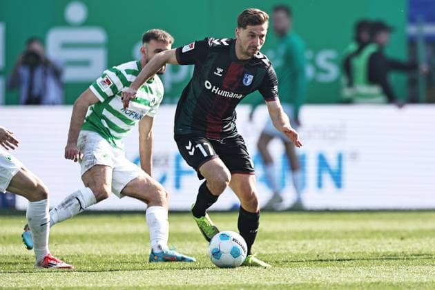 Alexander Nollenberger, Magdeburg, in the second round match of the 2024 2025 season between SpVgg Greuther Fürth and 1 FC Magdeburg 1 1 in Fürth 08 03 2025