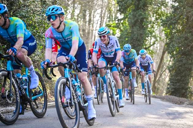 GP Criquielion 2025 LESSINES, BELGIUM - MARCH 08 : Rider of Bahrain - Victorius in action pictured during the 2025 GP Criquielion cycling race with start in Ath and finish in Lessines after 200 km on March 8, 2025 in Lessines, Belgium, 08 03 2025 Lessines Belgium  Copyright: xJanxDexMeuleneirx