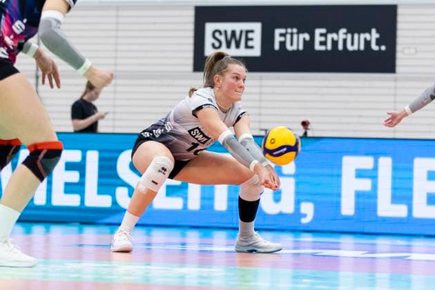 1 Volleyball Bundesliga Women Schwarz Weiss Erfurt vs Allianz MTV Stuttgart Erfurt 08 03 2025 Pia Mohr 10 Schwarz Weiss Erfurt 1 Volleyball Bundesliga Women Schwarz Weiss Erfurt vs Allianz MTV Stuttgart Riethsporthalle Erfurt 08 03 2025 Copyright: xBEAUTIFULxSPORTS Duehringx