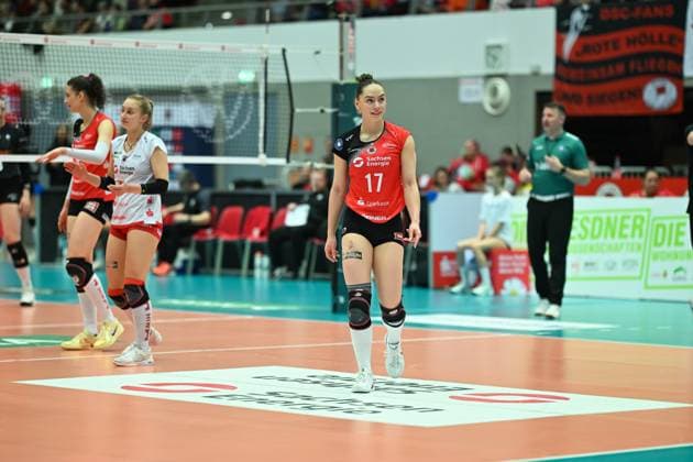 Lorena Lorber Fijok Dresdner SC, 17 Dresdner SC vs Ladies in Black Aachen, 1 Volleyball Bundesliga Women, Season 2024 2025, 08 03 2025 Dresdner SC vs Ladies in Black Aachen, 1 Volleyball Bundesliga Women, Season 2024 2025, 08 03 2025 Dresden Copyright: xEibner-Pressefoto xHoepnerx EP_PHR